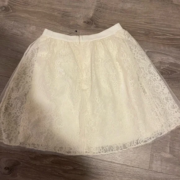Express Cream Lace A-Line Skirt - Picture 4 of 6